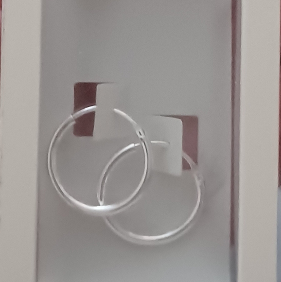 I AM STERLING SILVER BOHEMIAN 3/4 INCH ETCHED HOOP HOOPS EARRINGS NEW IN BOX - Picture 5 of 8